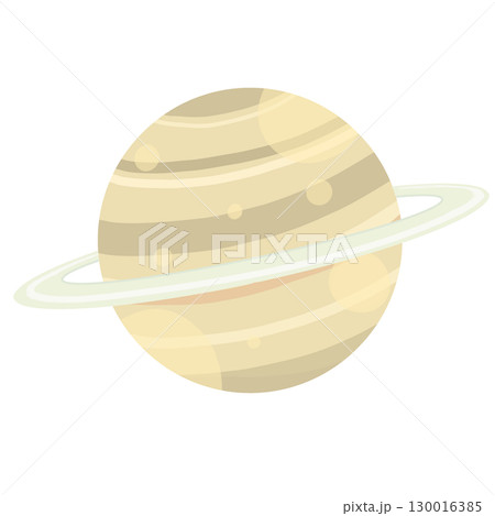 ポップでかわいい水玉とストライプの土星イラスト 130016385