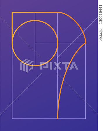 Golden ratio geometric concept. Divine proportion. Geometric shape with ideal section composition icon. Geometry harmony and balance vector illustration 130016441