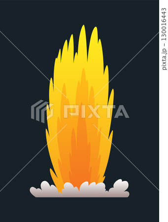 Explosion animation. Animation for game of the explosion effect. Cartoon animation for game. Exploding effect. Hand drawn vector illustration 130016443