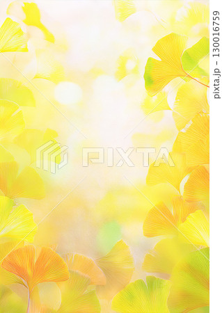 黄色く色づいたイチョウの背景素材 黄色く色づいたイチョウの背景素材 130016759
