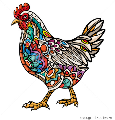 Hen mandala arts isolated on white background Hen mandala arts isolated on white background 130016976