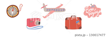 Travel and Vacation Object and Symbol Vector Set Travel and Vacation Object and Symbol Vector Set 130017477