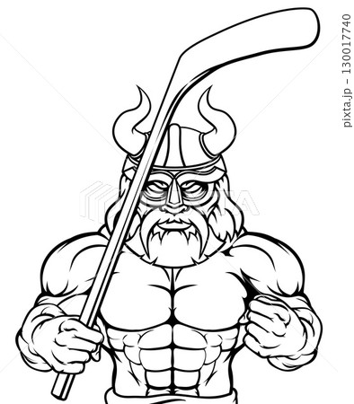 Viking Man Ice Hockey Sports Team Mascot 130017740