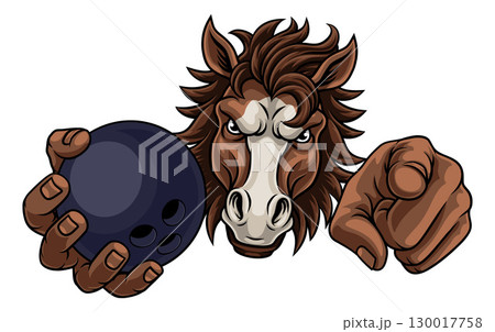 Horse Mustang Stallion Bowling Sports Team Mascot Horse Mustang Stallion Bowling Sports Team Mascot 130017758