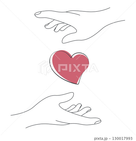 two palm of hand and heart between 130017993