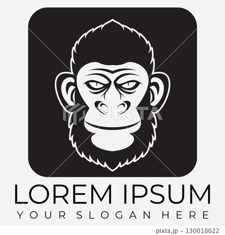 Creative design of elegant monkey head logo 130018022