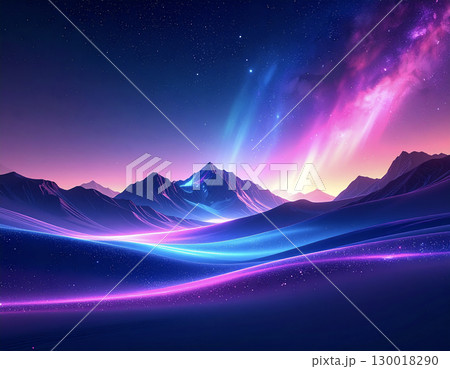 宇宙のホログラフィック背景、宇宙をテーマにした虹色 130018290