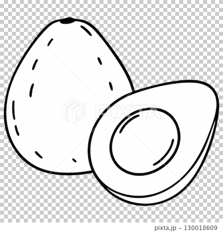 Educational Avocado Vector Illustration Coloring Page (Style 2) 130018609