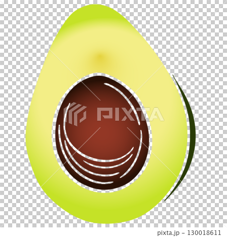 Modern Flat Style Avocado Vector Illustration on White Background 130018611