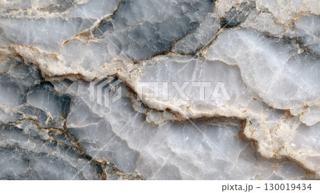 Detailed Blue and White Marble Texture With Unique Veining Patterns 130019434