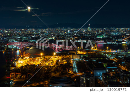 大阪夜景　さきしまコスモタワーからの眺望 130019771