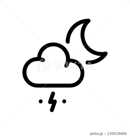 Simple black vector icon with a theme night, bad weather Simple black vector icon with a theme night, bad weather 130019866