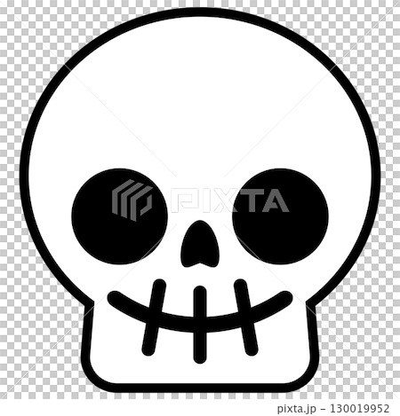 シンプルでかわいいドクロのベクターイラスト 130019952