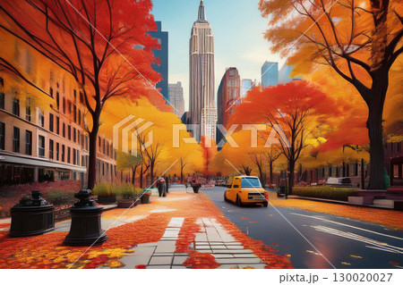 Vibrant Autumn Foliage Brightens New York City Streets With Iconic Skyline Views Vibrant Autumn Foliage Brightens New York City Streets With Iconic Skyline Views 130020027