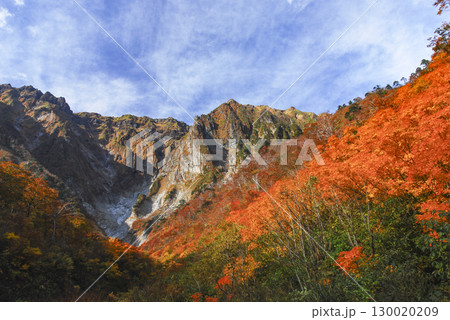 群馬県みなかみ町　一の倉沢の紅葉 130020209
