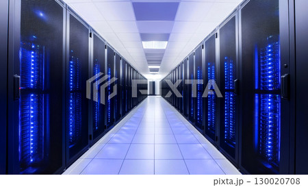 Data center hallway, advanced technology and infrastructure 130020708