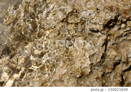 Submerged Rock with Reflective Water Surface Creating a Shimmering Effect Submerged Rock with Reflective Water Surface Creating a Shimmering Effect 130021609