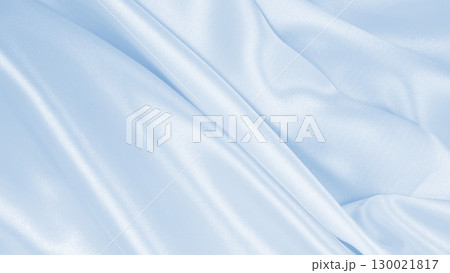 Smooth elegant blue silk or satin luxury cloth texture as abstract background. Luxurious background design 130021817