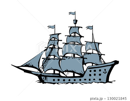 Sailing vessel. Vector drawing ship 130021845