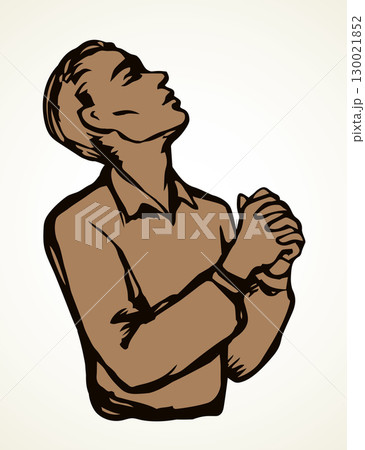 Vector image of the praying person 130021852