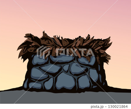 Stone Altar. Vector drawing 130021864