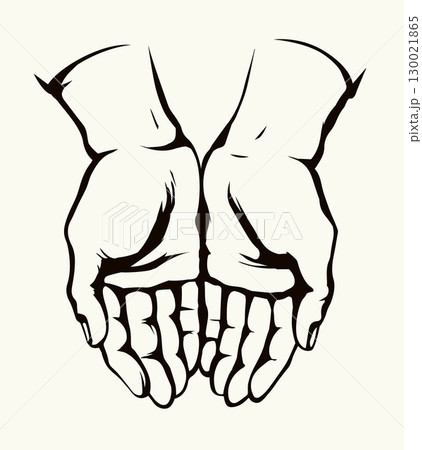 Praying hands. Vector drawing icon 130021865