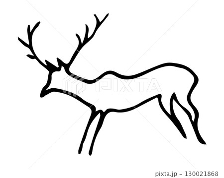 Primitive rock painting. Vector drawing Primitive rock painting. Vector drawing 130021868