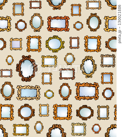 Framed mirrors. Vector drawing pattern 130021886