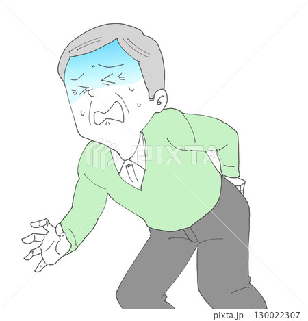 腰が痛いシニア男性 青ざめる 130022307