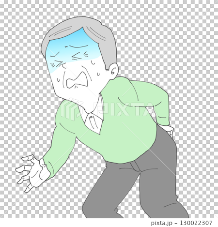 腰が痛いシニア男性 青ざめる 130022307