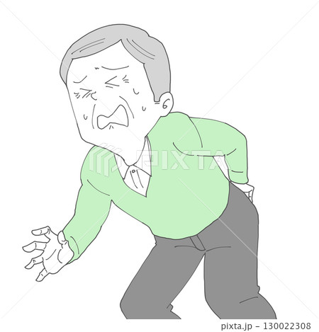 腰が痛いシニア男性 腰が痛いシニア男性 130022308