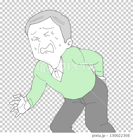 腰が痛いシニア男性 腰が痛いシニア男性 130022308