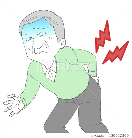 腰が痛いシニア男性2 青ざめる 130022309