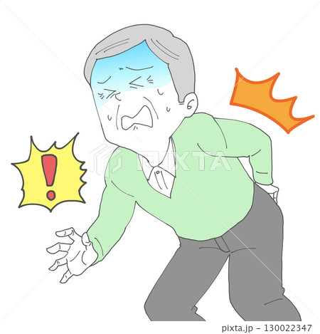 腰が痛いシニア男性3 青ざめる 130022347