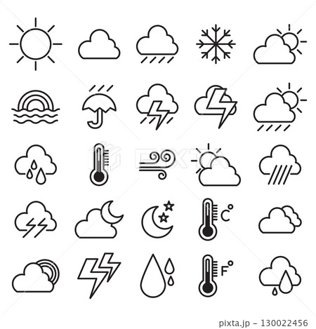 Weather icon temperature cloud sun and rain Weather icon temperature cloud sun and rain 130022456