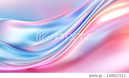 Colorful abstract liquid neon waves with pastel blue and pink tones 130022521