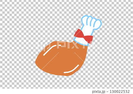 烤雞骨紅絲帶插畫 130022532