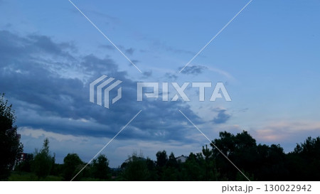 Cloudy Sky Above Forest and Buildings Cloudy Sky Above Forest and Buildings 130022942