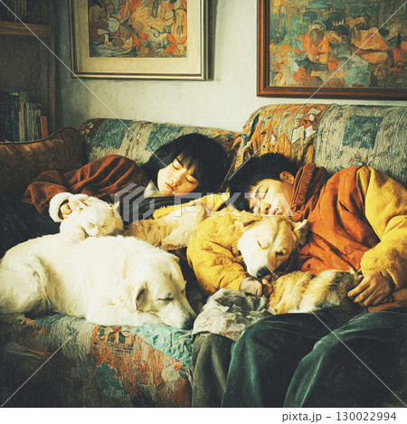 犬とお昼寝 130022994