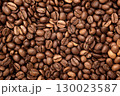 Coffee bean background in detail. Roasted coffee beans food concept 130023587