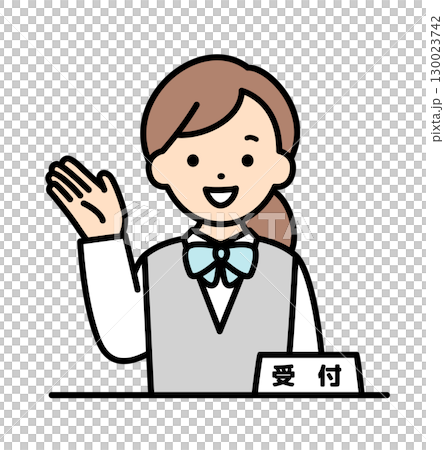 女人在接待處的插圖素材 130023742