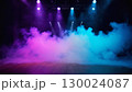 Colorful stage lighting with purple and blue smoke effects at concert 130024087