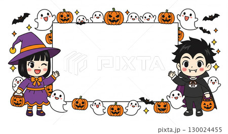 ハロウィンの仮装をした子供たちのイラスト 130024455