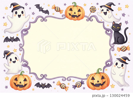ハロウィン背景フレーム壁紙,メッセージボード,ハロウィン 130024459