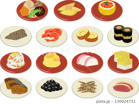小皿に乗った単品おせち 130024731