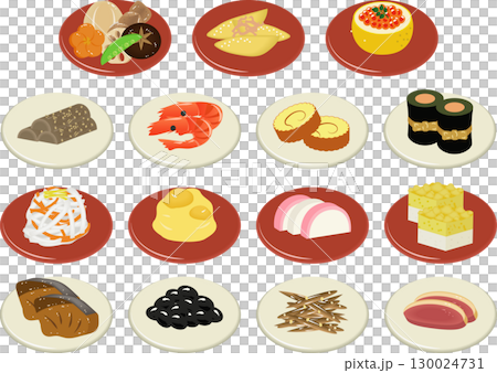 小皿に乗った単品おせち 130024731