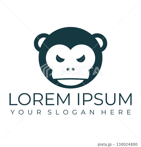 Creative design of elegant monkey head logo 130024800