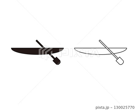 カヌー、カヤック、ボートのアイコンのイラストのセット 130025770