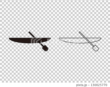 カヌー、カヤック、ボートのアイコンのイラストのセット 130025770
