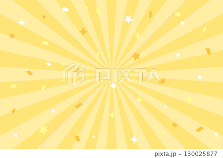 黄色のサンバーストと紙吹雪の背景 集中線 黄色のサンバーストと紙吹雪の背景 集中線 130025877